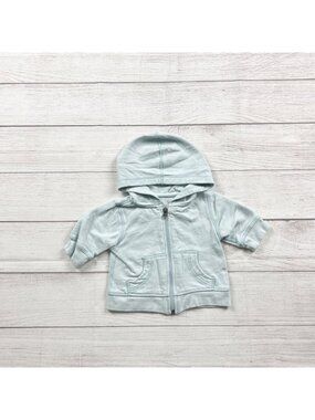Moon And Back By Hanna Andersson Blue Baby Hooded Zip Up Sweatshirt 0-3 Months
